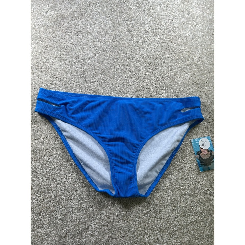 Sports Illustrated Swimwear Women's Blue XL Nylon Spandex Bikini Bottom